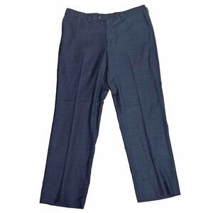 Sartore Reda Dress Pants Men's 36X30 Straight‎ Leg Blue 100% Wool Flat Front